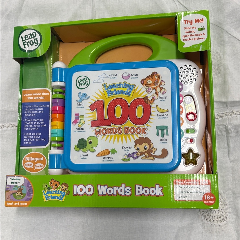 NEW LEAPFROG 100 Words Book Bilingual Kids Interactive Educational Toy Baby - Picture 2 of 13